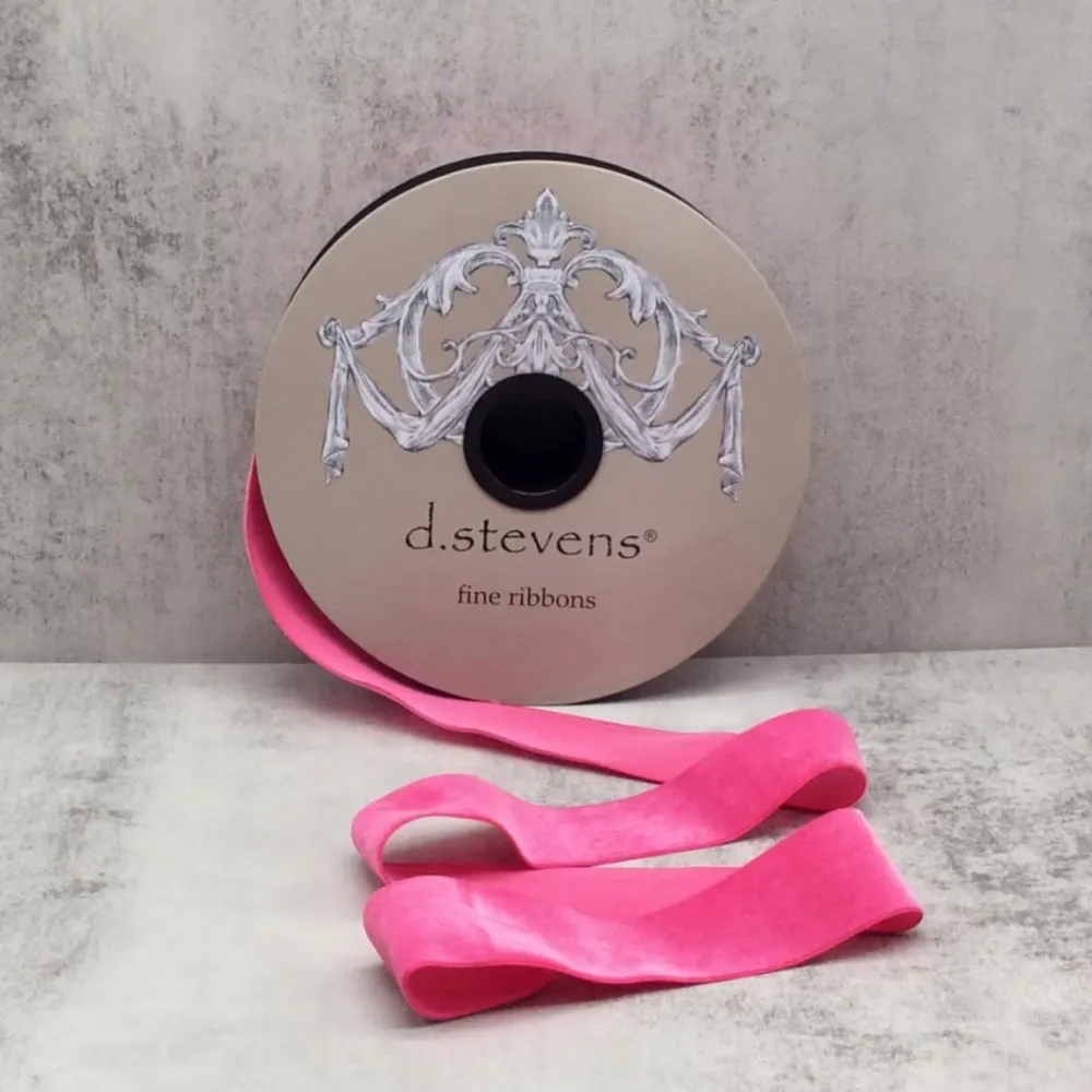 D. Stevens Hot Pink Voss Velvet Ribbon, 1.5" X 20YD