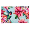 Evergreen Hummingbird and Hibiscus Embossed Floor Mat