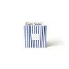 Happy Everything Indigo Skinny Stripe Medium Nesting Cube by !