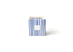 Happy Everything Indigo Skinny Stripe Medium Nesting Cube by !