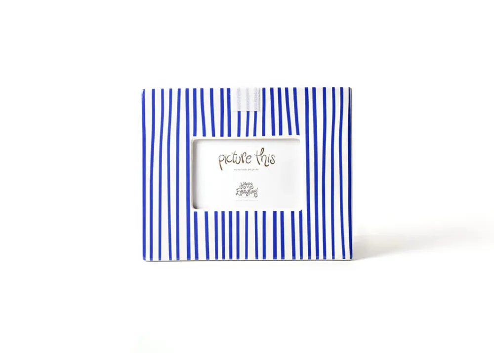 Happy Everything Indigo Skinny Stripe Mini Rectangle Frame by !