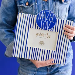 Happy Everything Indigo Skinny Stripe Mini Rectangle Frame by !