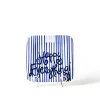 Happy Everything Indigo Skinny Stripe Mini Square Entertaining Platter by !