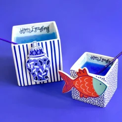 Happy Everything Indigo Small Dot Mini Nesting Cube by !
