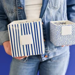 Happy Everything Indigo Small Dot Mini Nesting Cube by !