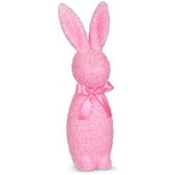 RAZ Iridescent Pink Flocked Bunny