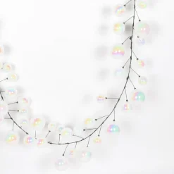 Farrisilk Iridescent White Ball Garland, 10'