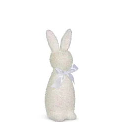 RAZ Iridescent White Flocked Bunny