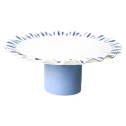 Coton Colors Iris Blue Drop Ruffle Cake Stand