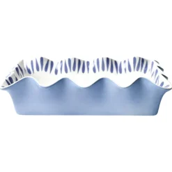 Coton Colors Iris Blue Drop Ruffle Casserole Dish