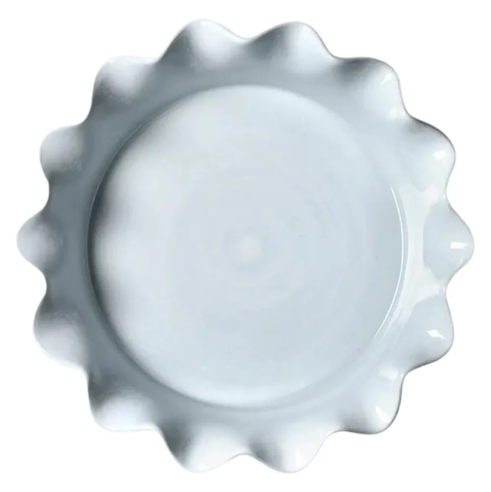 Coton Colors Iris Blue Drop Ruffle Pie Dish