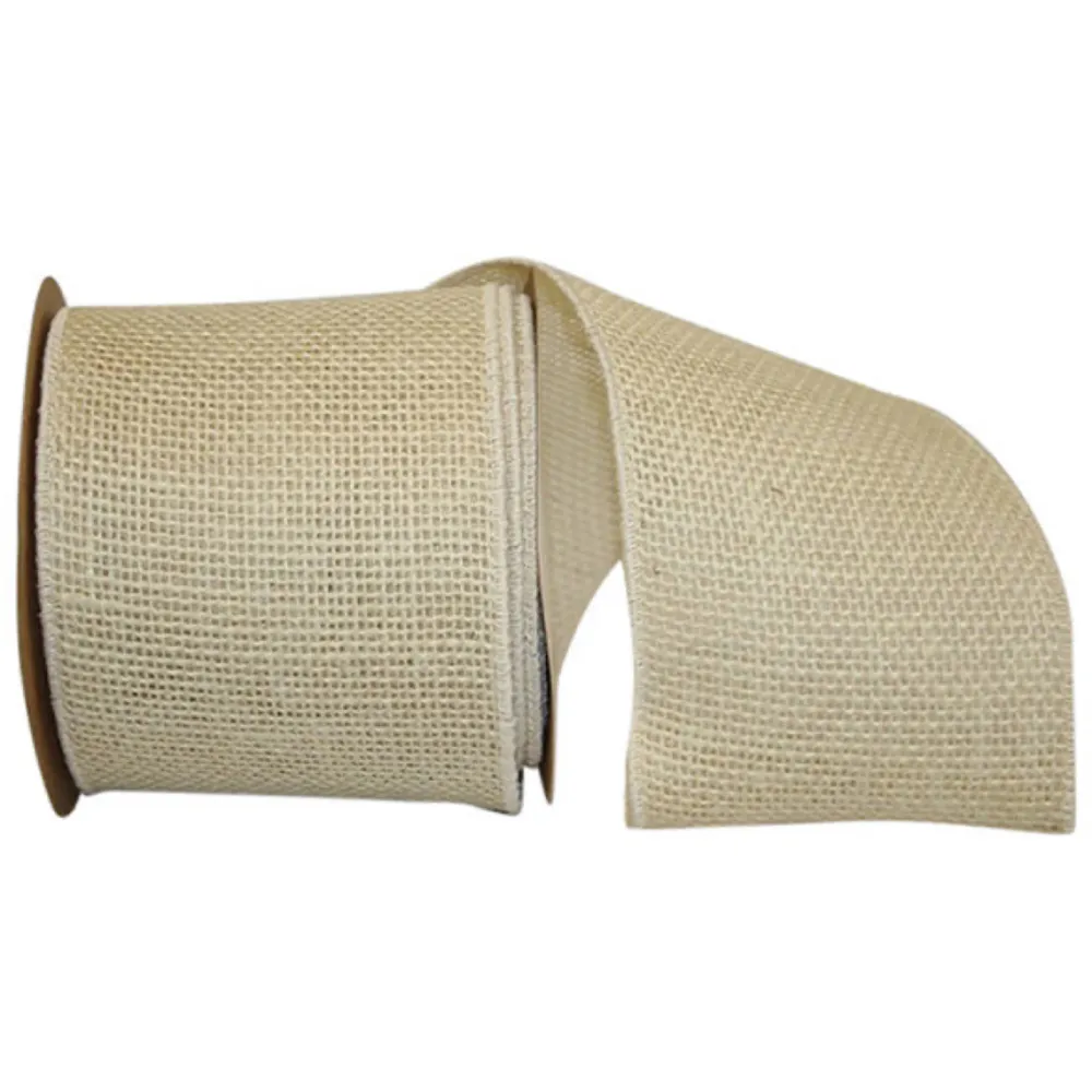 Reliant Ribbon Ivory Burlap, 4" X 10YD
