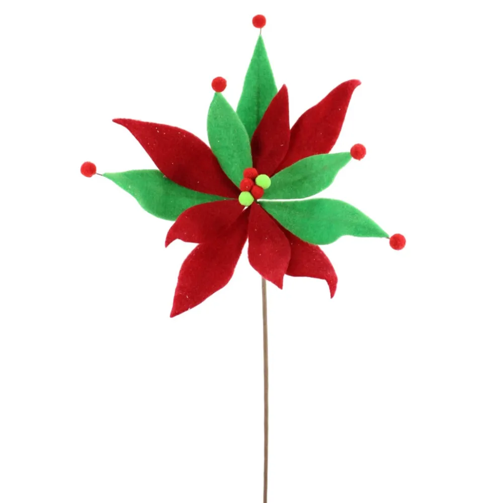 Direct Export Co. Jingle Felt Poinsettia Stem