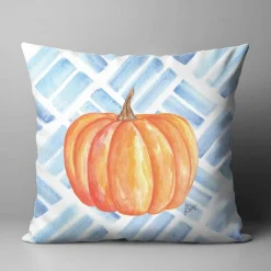 LuckyBird Apparel and Home Laura's Orange Pumpkin Pillow