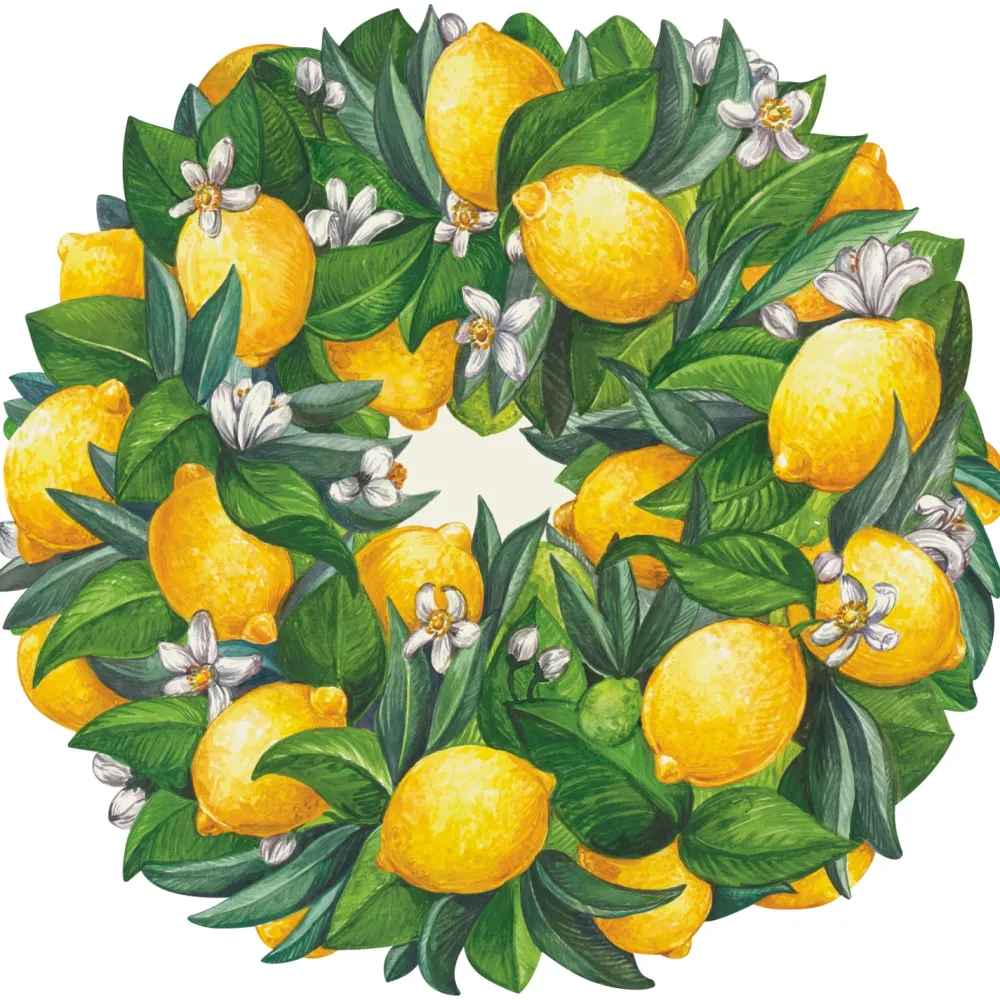 Hester & Cook Lemon Wreath Placemat Set