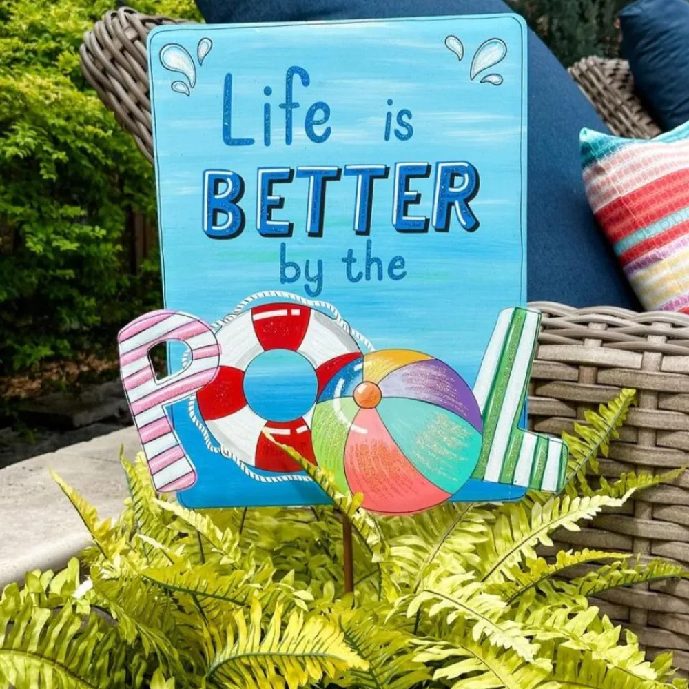 The Round Top Collection “Life is Better” Pool Sign