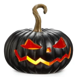 RAZ Lighted Black Jack O Lantern