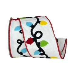 RAZ Light Strand Embroidered Ribbon 4"X10YD