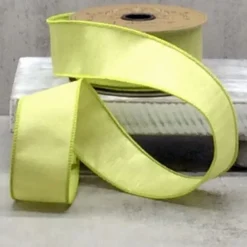 D. Stevens Lime Faux Dupion Ribbon, 1.5" x 10YD