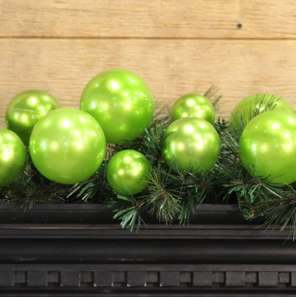 Farrisilk Lime Green Ball Garland, 10'