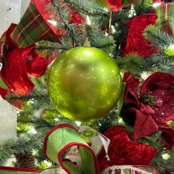 Farrisilk Lime Green Candy Apple Ball Ornament, 8