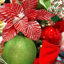 Farrisilk Lime Green Glitter Ball Ornament, 4"