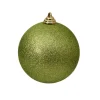 Farrisilk Lime Green Glitter Ball Ornament, 8"