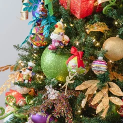 Farrisilk Lime Green Glitter Ball Ornament, 6"