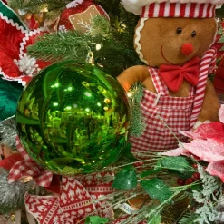 Farrisilk Lime Green Shiny Ball Ornament, 4"