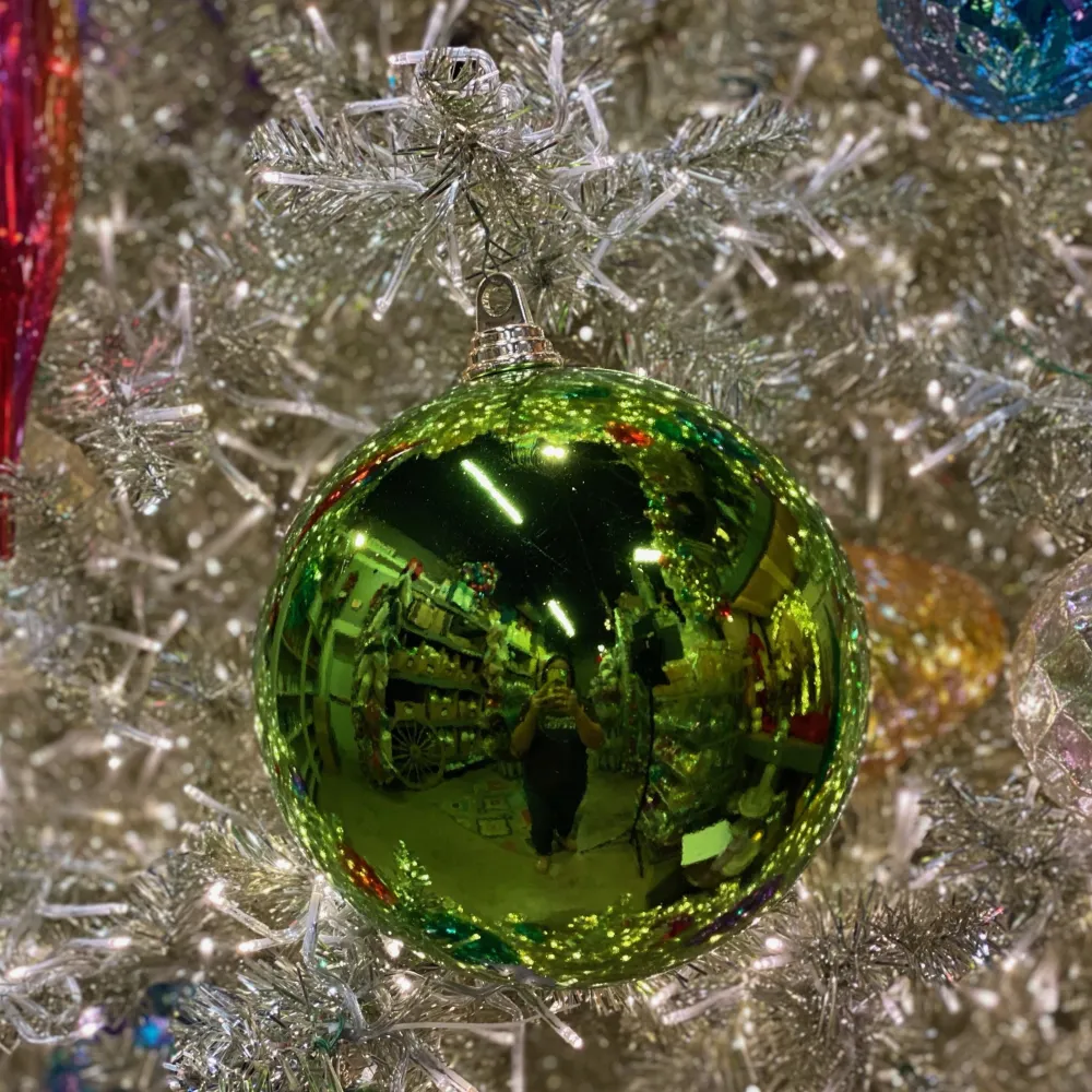 Farrisilk Lime Green Shiny Ball Ornament, 4"