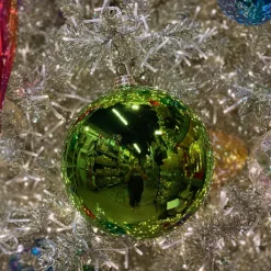 Farrisilk Lime Green Shiny Ball Ornament, 8"