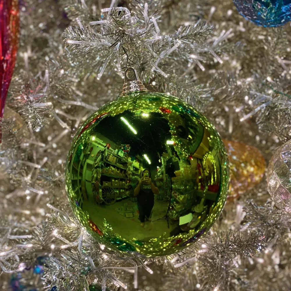Farrisilk Lime Green Shiny Ball Ornament, 8"