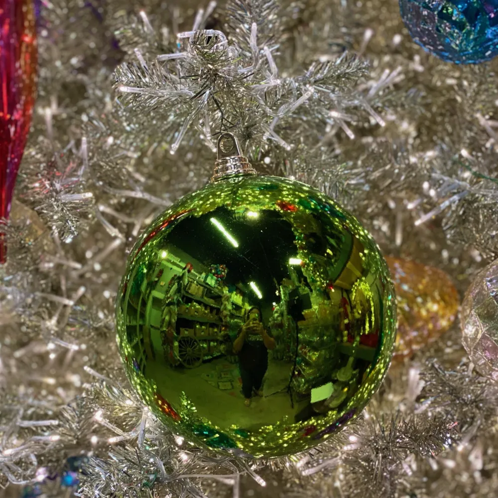 Farrisilk Lime Green Shiny Ball Ornament, 6"