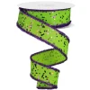 Craig Bachman Lime Halloween Hexagon Glitter Ribbon, 1.5" X 10YD