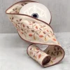 D. Stevens Linen Embroidered Fall Leaves Ribbon, 4" X 10YD