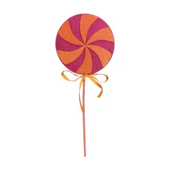 Liberty Floral Lollipop Pick, Pink & Orange