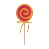 Liberty Floral Lollipop Swirl Pick, Orange & Pink