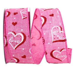 Reliant Ribbon Love Heartbeat Linen Ribbon 1.5" X 10YD