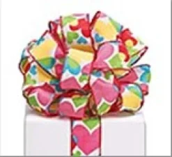 Burton & Burton Luv Color Heart Ribbon, 1.5" X 20YD