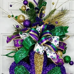 Craig Bachman Mardi Gras Pattern Ribbon, 2.5" X 10YD