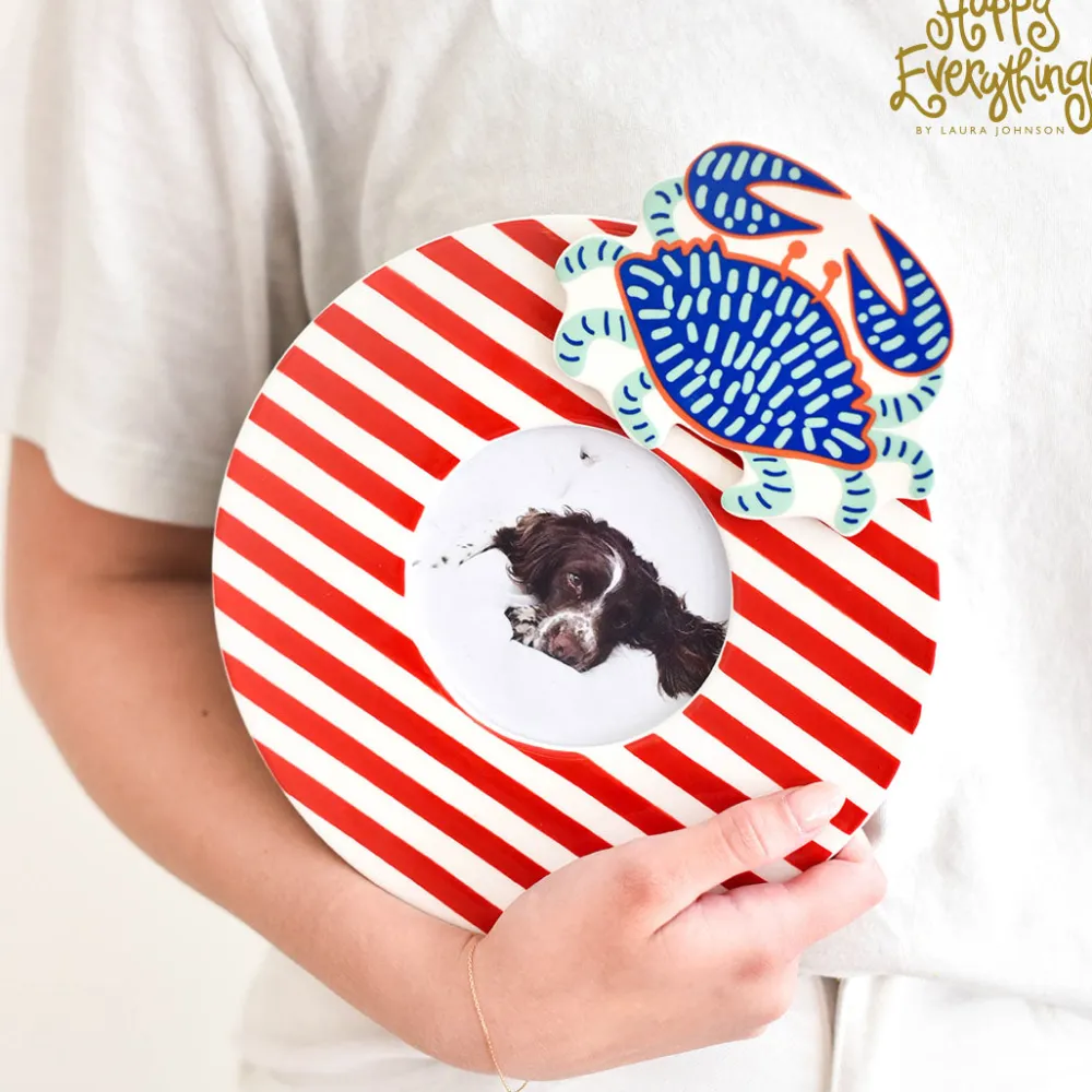 Happy Everything Medium Stripe Mini Round Frame by !