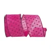 Reliant Ribbon Mesh Deluxe Glitter Dot Hot Pink Ribbon, 2.5" X 10YD