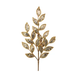Regency Metallic Glitter Laurel Leaf Spray