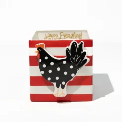 Happy Everything Mini Red Stripe Medium Nest Cube by !