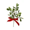 Kurt S. Adler 10" Mistletoe Pick with Red Satin Bow