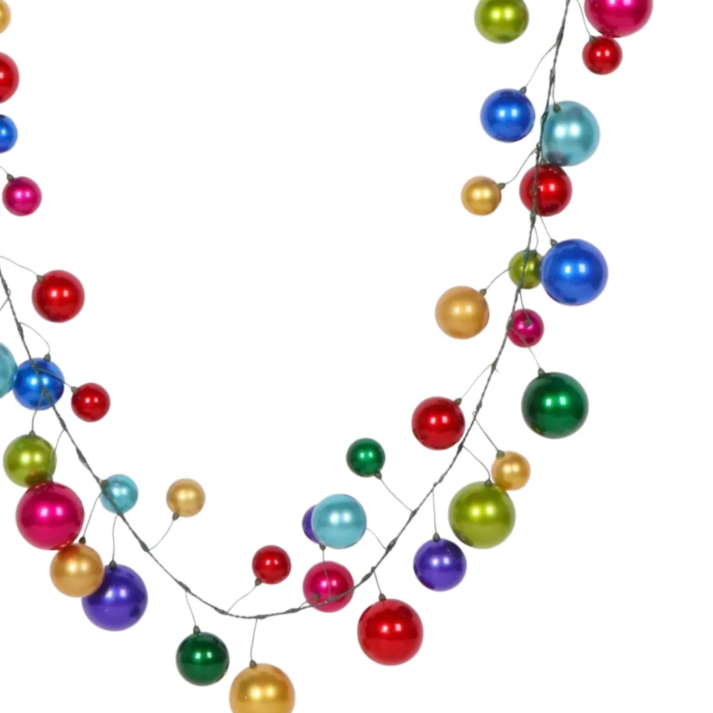 Farrisilk Multi Candy Apple Ball Garland, 10'