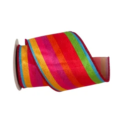Farrisilk Multi-Colored Bright Stripe Ribbon 4" X 10YD