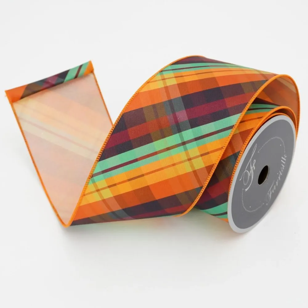 Farrisilk Multi-Colored Edgy Fall Ribbon 4"X10YD