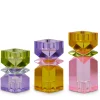 RAZ Multicolor Square Cut Crystal Candle Holder Set
