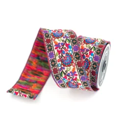 Farrisilk Multi Cosmic Garden Ribbon, 3" X 5YD